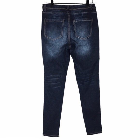 TINSELTOWN Jeans High Rise Waist Ankle Dark Wash Stretch Denim Size 5 Juniors - Picture 4 of 10
